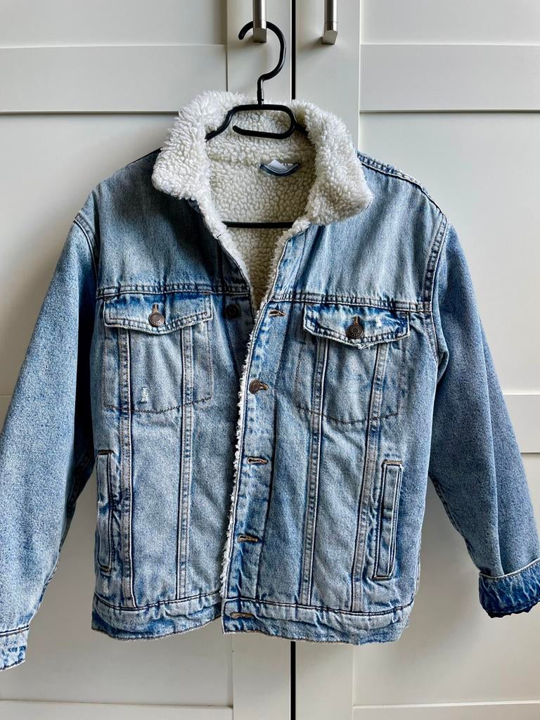 Winterjas, gevoerde spijkerjas 152, Ophalen of Verzenden, Zo goed als nieuw