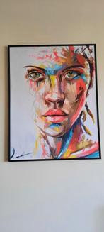 Kleurrijk schilderij portret - 65x50 cm, Antiek en Kunst, Kunst | Schilderijen | Klassiek, Ophalen