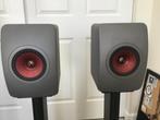 KEF LS50 Meta + KEF S2 stands Titanium Grey, Zo goed als nieuw, 120 watt of meer, Front, Rear of Stereo speakers, Ophalen