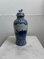 Delfts blauwe vaas met deksel, Ophalen of Verzenden
