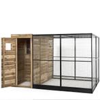 Volière R9 met houten nachthok en aluminium vlucht Nachthok, Ophalen of Verzenden, Nieuw, Aluminium, Volière