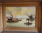Herman Bogman (1890-1975) olieverf haven Rotterdam, Ophalen of Verzenden