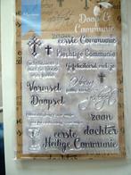 clearstamp teksten communie, Hobby en Vrije tijd, Kaarten | Zelf maken, Ophalen, Nieuw, Overige thema's, Overige typen