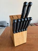 BK Excellent Messenblok + Gourmet Bistro Steakmessen, Ophalen, Gebruikt, Vaatwasserbestendig, Hout
