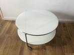 Ronde koffietafel melkglas / Round coffee table milk glass, Ophalen, Gebruikt, 50 tot 100 cm, 50 tot 75 cm