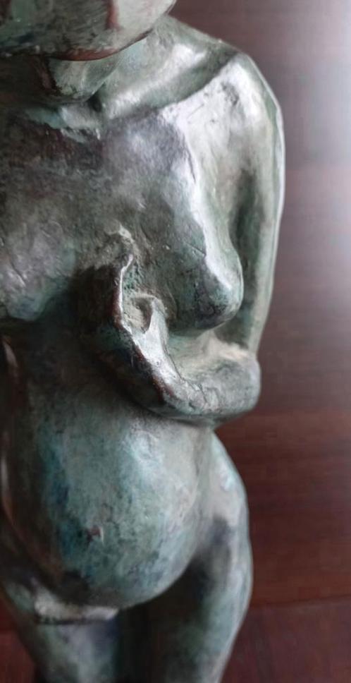 Brons beeld naakte zwangere vrouw zonder gezicht, Antiek en Kunst, Antiek | Koper en Brons, Brons, Ophalen of Verzenden