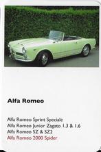 A5 autokaartje alfa romeo 2000 spider, Verzamelen, Ophalen of Verzenden, Zo goed als nieuw, Auto's