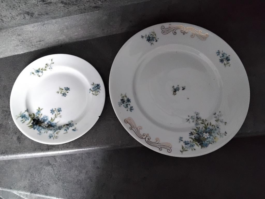 Vintage Gebaks Servies - Tsjechoslowakije, Huis en Inrichting, Keuken | Servies, Gebruikt, Bord(en), Overige stijlen, Porselein