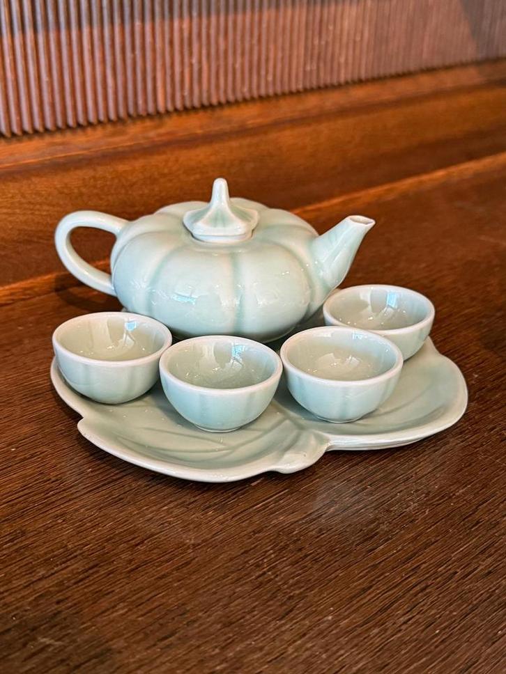 Miniatuur Pompoen Servies op Blaadje, Huis en Inrichting, Keuken | Servies, Ophalen