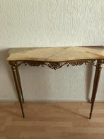 Sierlijke sidetable, marmer blad, koperkleurig onderstel, Huis en Inrichting, Tafels | Sidetables, Ophalen, Zo goed als nieuw