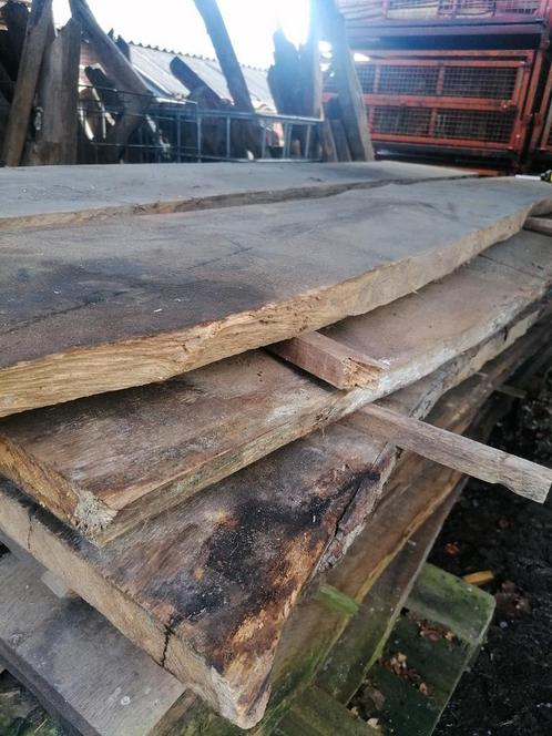 Dikke eiken planken korbelen en gebinten, Tuin en Terras, Palen, Balken en Planken, Zo goed als nieuw, Planken, 250 cm of meer
