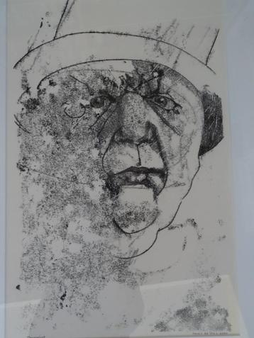 serie mannen portretten, monoprint, Louis de Vries, 2000 beschikbaar voor biedingen