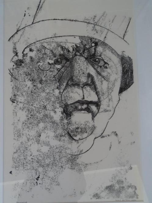 serie mannen portretten, monoprint, Louis de Vries, 2000, Antiek en Kunst, Kunst | Etsen en Gravures, Verzenden