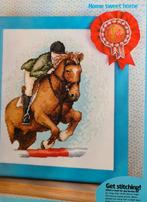 Paarden sport ruiter 3 borduurpatronen, Hobby en Vrije tijd, Ophalen, Nieuw, Handborduren, Patroon