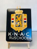KNAC RIJSCHOOL emaille reclamebord, Verzamelen, Reclamebord, Gebruikt, Ophalen of Verzenden