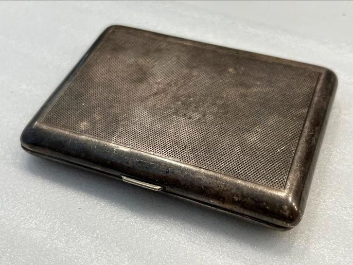 Vintage Verzilverd Sigarettenkoker etui doosje, Antiek en Kunst, Antiek | Goud en Zilver, Ophalen of Verzenden
