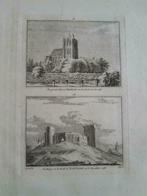 467-468 / Oostvoorn en Brielle de kerk Kopergravure 1757, Ophalen of Verzenden