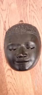 Vintage Aziatisch Brons zwart Masker ,18 cm lang, Antiek en Kunst, Ophalen, Brons