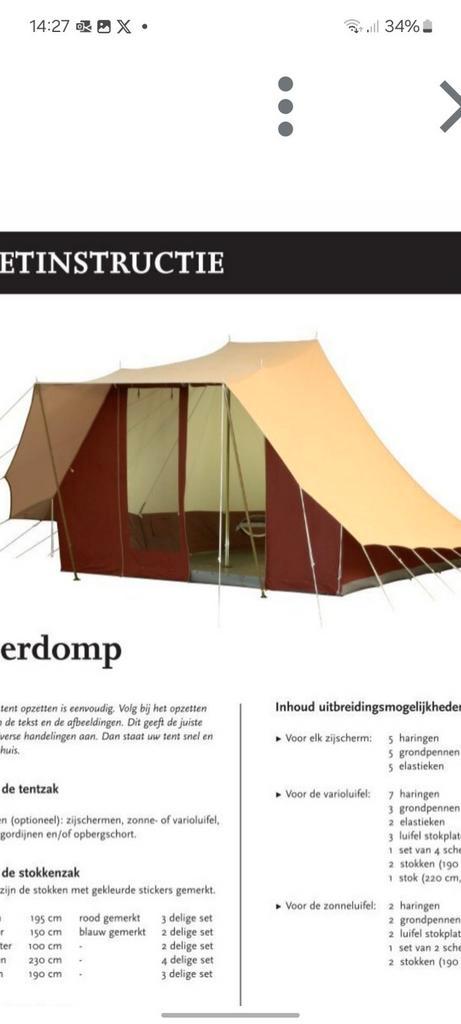 De Waard tent Roerdomp, Caravans en Kamperen, Tenten, tot en met 4, Gebruikt, Ophalen