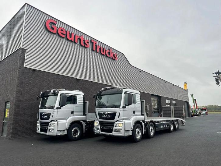 MAN TGS 35.470 8X2 OPRIJWAGEN/MACHINE TRANSPORTER/PLATEAU/, Auto's, Vrachtwagens, Bedrijf, MAN, Diesel, Euro 6, Automaat, Zilver of Grijs