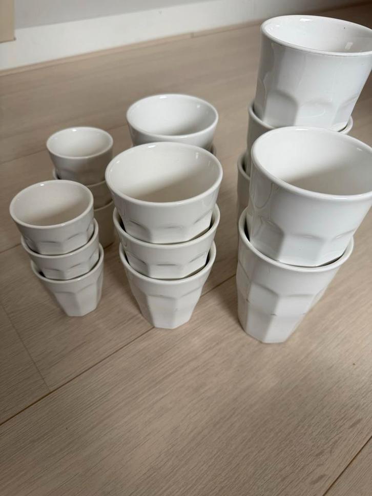 HEMA Koffiebekers Set, Huis en Inrichting, Keuken | Servies, Gebruikt, Kop(pen) en/of Schotel(s), Effen, Keramiek, Ophalen of Verzenden