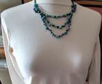Mooie Ketting Turkoois Hematiete natuurlijke Stenen Sieraad, Blauw, Nieuw, Ophalen of Verzenden, Steen of Mineraal