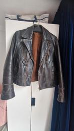 Oud, vintage leren jasje, Zwart, Ophalen of Verzenden, Onbekend, Maat 36 (S)