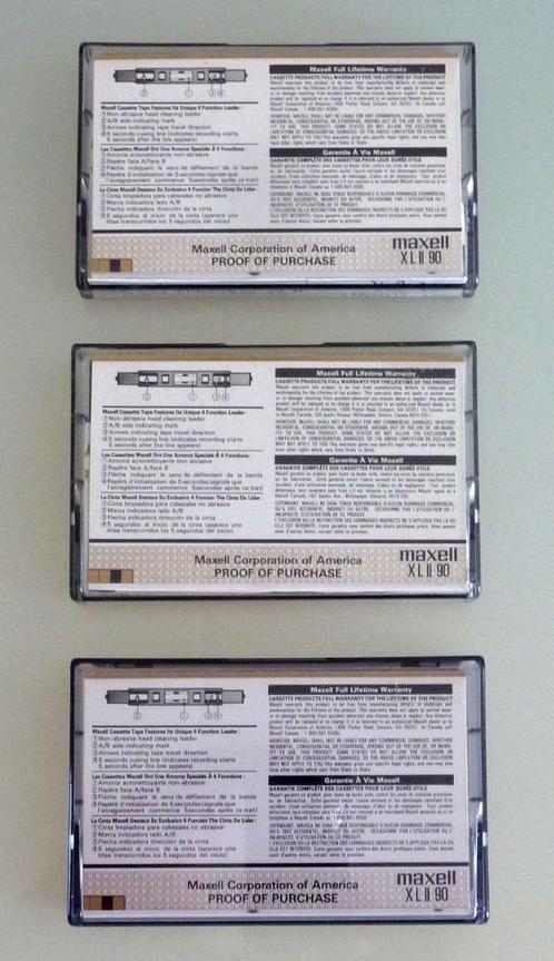 3 Maxell XLII 90 Position Type II, High Position cassette, Cd's en Dvd's, Cassettebandjes, Gebruikt, Origineel, Overige genres