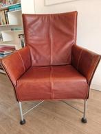Prachtige Charly fauteuil van Montis. Kleur bruin /roodbruin, Ophalen, Gebruikt, Minder dan 75 cm, Leer