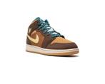 Air jordan 1 mid SE (GS) cacao wow/luminous green 38,5, Jordan, Ophalen of Verzenden, Bruin, Zo goed als nieuw