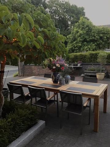 Grote teakhouten tuintafel van Allure 253x111x78cm hoog zgan beschikbaar voor biedingen