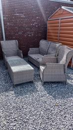 Garden collection tafel rotan lounge bank glas set stoelen, Tuin en Terras, Tuinsets en Loungesets, Bank, Gebruikt, Ophalen