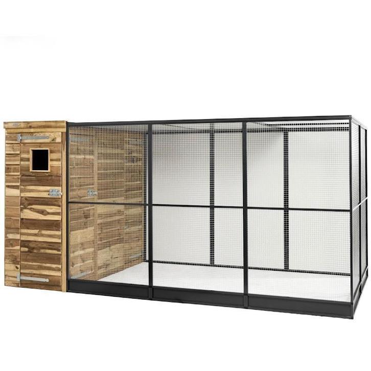 Aluminium Volière met nachthok en sluis R10, Dieren en Toebehoren, Vogels | Hokken en Kooien, Nieuw, Volière, Aluminium, Ophalen of Verzenden