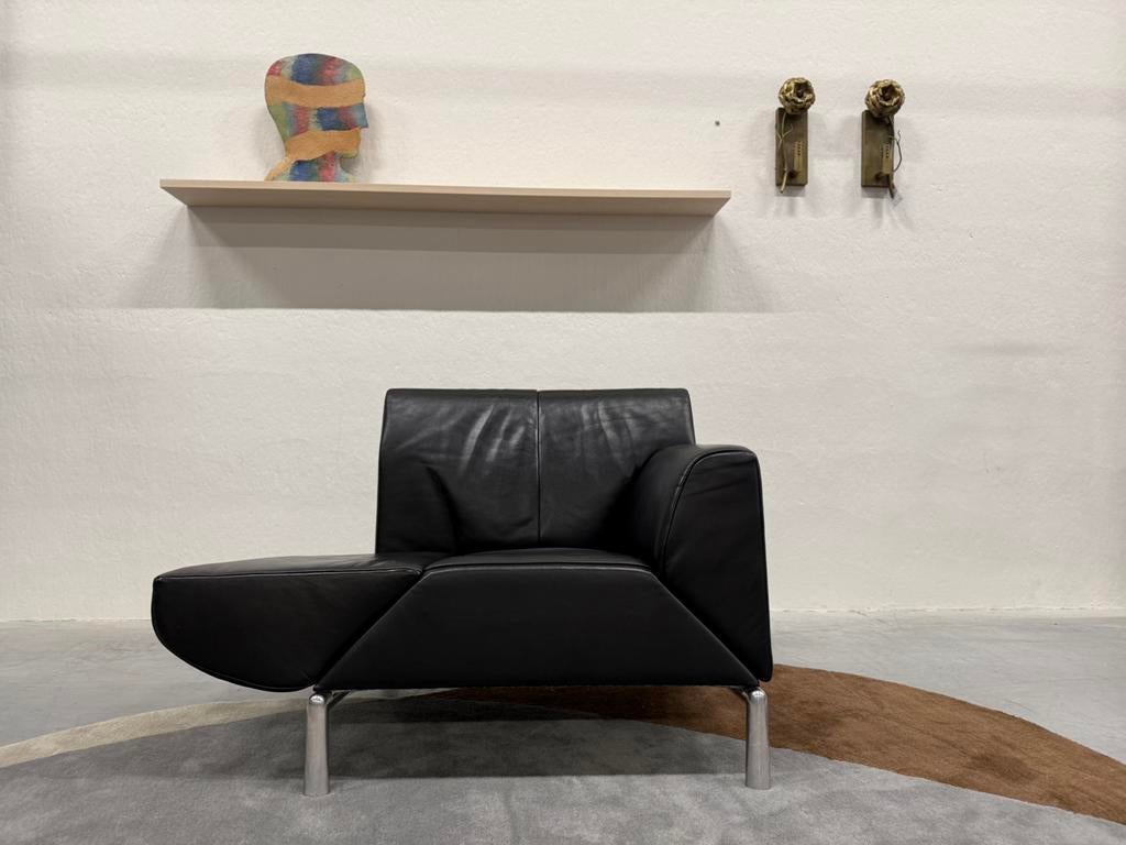 Jori Pacific Fauteuil zwart leer Design stoel chaise Longue, Jori, Nieuw, Ophalen of Verzenden, 50 tot 75 cm