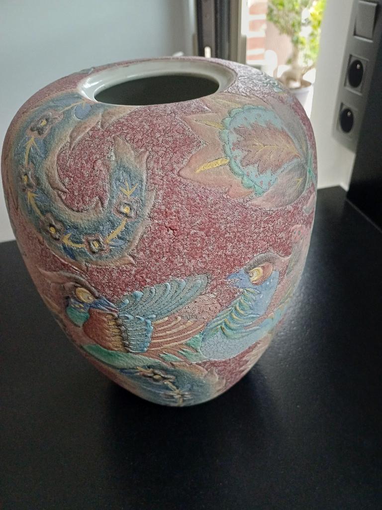 Zeer mooie Chinese gembervaas, Verzenden