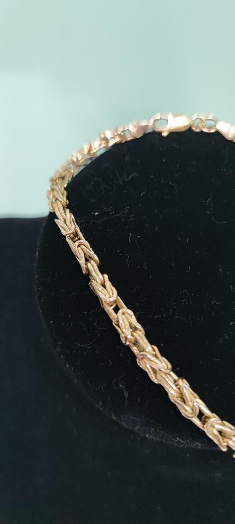 Gouden koningsschakel armband 14k, Sieraden, Tassen en Uiterlijk, Armbanden, Zo goed als nieuw, Goud, Goud, Ophalen
