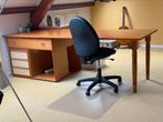 MDF bureau 244x80 cm met ladeblok en opbergvak, Ophalen, Gebruikt, Bureau