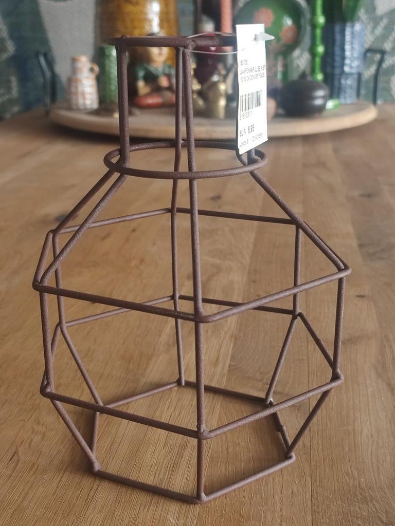 Lampenkap draad industrieel, Ophalen, Bruin, Rond, Nieuw