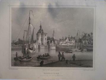 027 / Enkhuizen de Buitenhaven Staalgravure 1860 beschikbaar voor biedingen