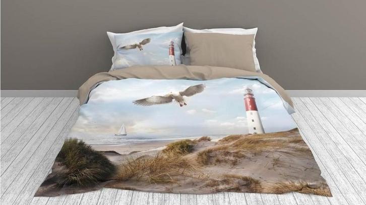 Snoozing Dekbedovertrek - Vuurtoren & Meeuwen, Huis en Inrichting, Slaapkamer | Beddengoed, Zo goed als nieuw, Dekbedovertrek