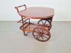 Vintage Spindle Bar Cart Hout Trolley 1970 Italië Side Table, 50 tot 100 cm, N, Vintage, Ophalen of Verzenden