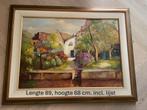 Schilderij in lijst met passe-partout, Antiek en Kunst, Kunst | Schilderijen | Klassiek, Ophalen of Verzenden
