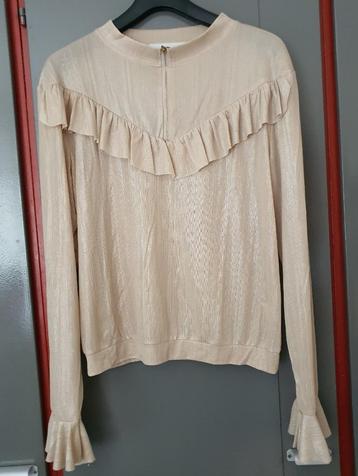 Goudkleurige Blouse van Delousion by Lou Maat XL valt als L beschikbaar voor biedingen