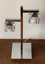 Vintage tafellamp chrome en glas halogeen Globe Lighting, Ophalen of Verzenden, Zo goed als nieuw, Glas, Minder dan 50 cm
