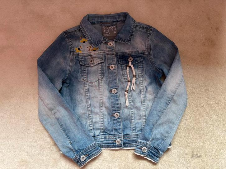 Spijkerjasje maat 134, Kinderen en Baby's, Kinderkleding | Maat 134, Gebruikt, Meisje, Jas, Ophalen of Verzenden