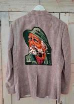 Vintage colbert met borduurwerk/Brocante Het Kroontje, Kleding | Heren, Ophalen of Verzenden, Beige