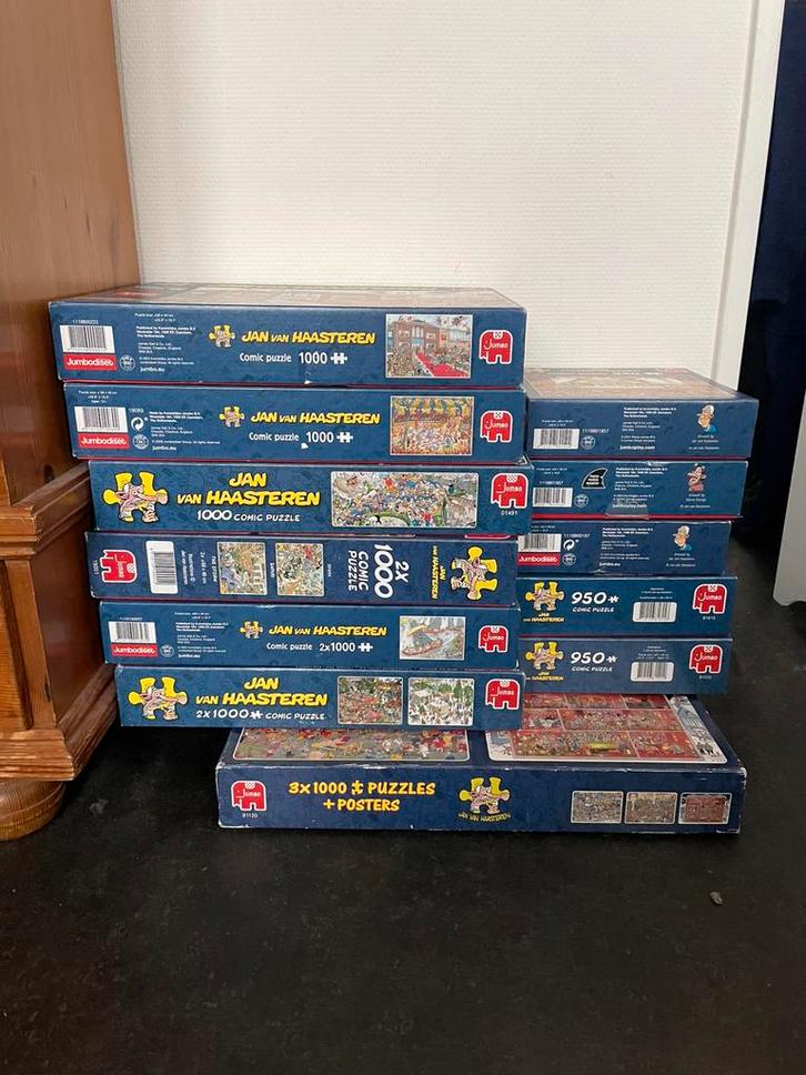 Jan van haasteren puzzel pakket 17 stuks 950/1000 ( wasgij, Hobby en Vrije tijd, Denksport en Puzzels, Gebruikt, Legpuzzel, 500 t/m 1500 stukjes