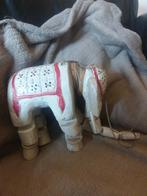 Oud houten olifant marionet tempel speelgoed india, Ophalen of Verzenden