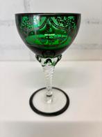 Antiek Venetiaans glas, 2 stuks, emerald green, Antiek en Kunst, Antiek | Glas en Kristal, Ophalen of Verzenden