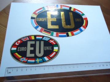 sticker EUROPA UNIE 6 Landen + 12 landen auto oldtimer motor beschikbaar voor biedingen